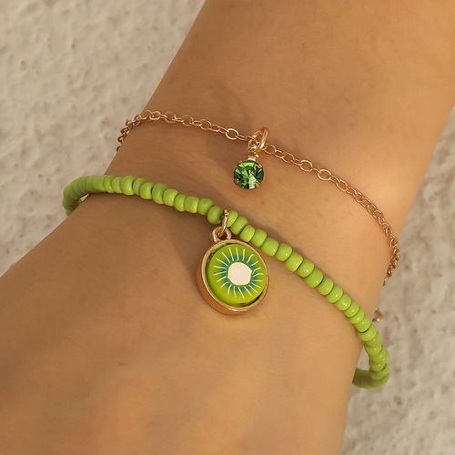 Bracelet multicouche kiwi & à strass - SHEIN - Modalova