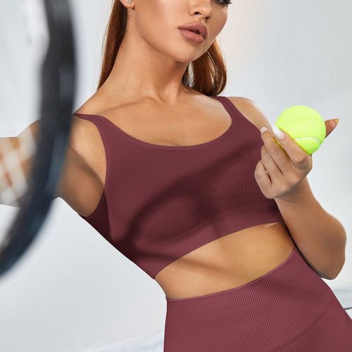 Brassière de sport soutien moyen unicolore - SHEIN - Modalova