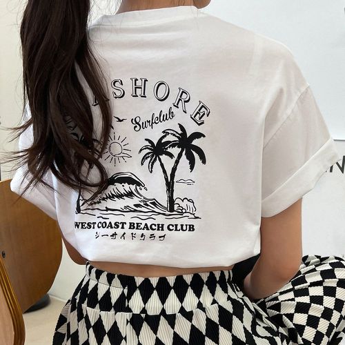 T-shirt vague & à lettres - SHEIN - Modalova
