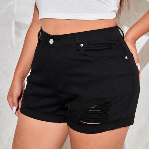 Short en jean déchiré à bouton - SHEIN - Modalova