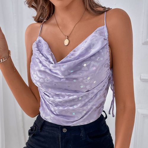 Top à fines brides en jacquard à cordon en satin - SHEIN - Modalova