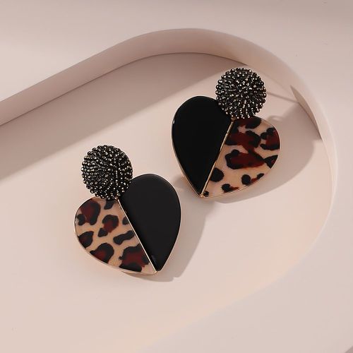 Pendants d'oreilles à léopard à design cœur - SHEIN - Modalova