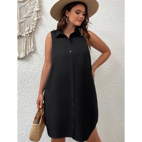 Robe chemise à bouton sans manches - SHEIN - Modalova