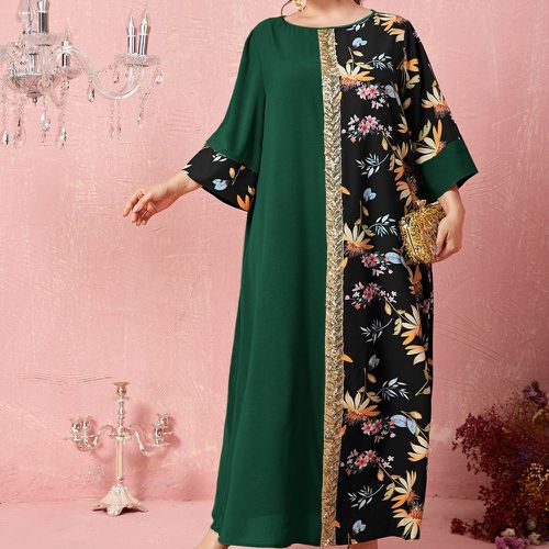 Robe tunique à imprimé floral à paillettes - SHEIN - Modalova