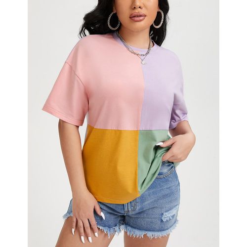T-shirt à blocs de couleurs - SHEIN - Modalova
