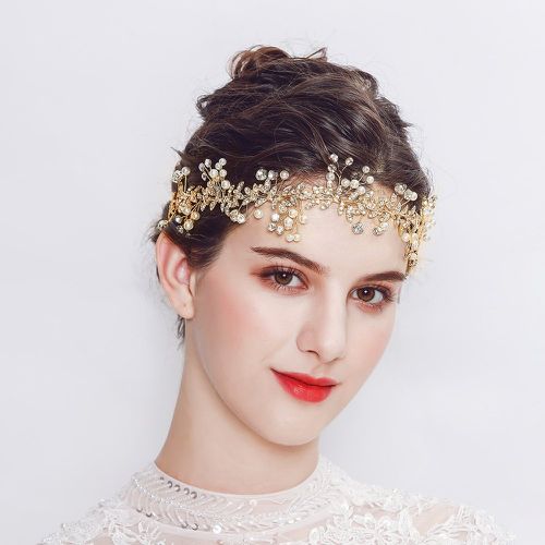 Bandeau pour cheveux à strass et fausses perles de mariée - SHEIN - Modalova
