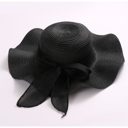 Chapeau de paille à détail foulard - SHEIN - Modalova