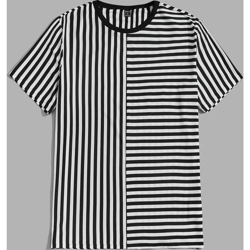 T-shirt à rayures à bordure contrastante - SHEIN - Modalova