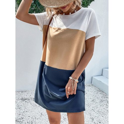 Robe t-shirt à blocs de couleurs (sans ceinture) - SHEIN - Modalova