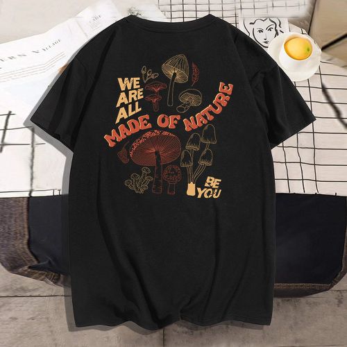 T-shirt champignon et à motif slogan - SHEIN - Modalova