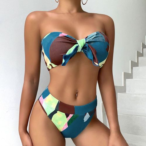 Bikini aléatoire à imprimé à nœud - SHEIN - Modalova