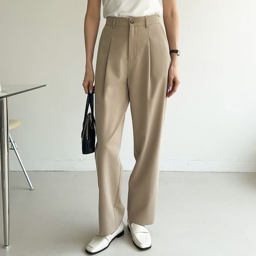 Pantalon taille haute à plis (sans ceinture) - SHEIN - Modalova