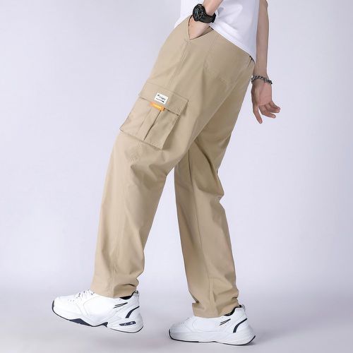 Pantalon cargo à applique lettre poche à rabat à cordon - SHEIN - Modalova