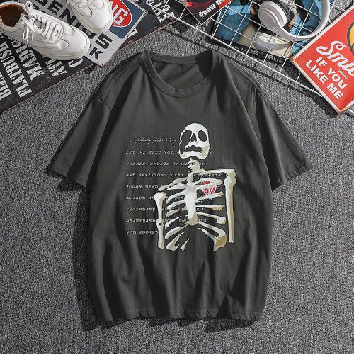 Homme T-shirt squelette et slogan - SHEIN - Modalova