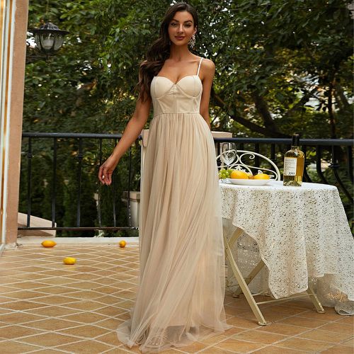 Robe habillée à fines brides zippé en tulle - SHEIN - Modalova