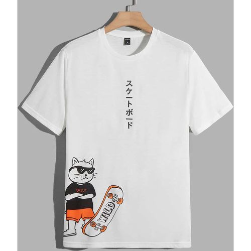 T-shirt dessin animé & lettre japonaise - SHEIN - Modalova