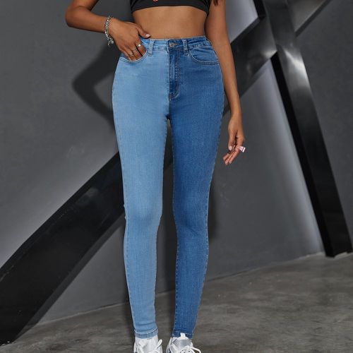 Jean skinny bicolore taille haute - SHEIN - Modalova