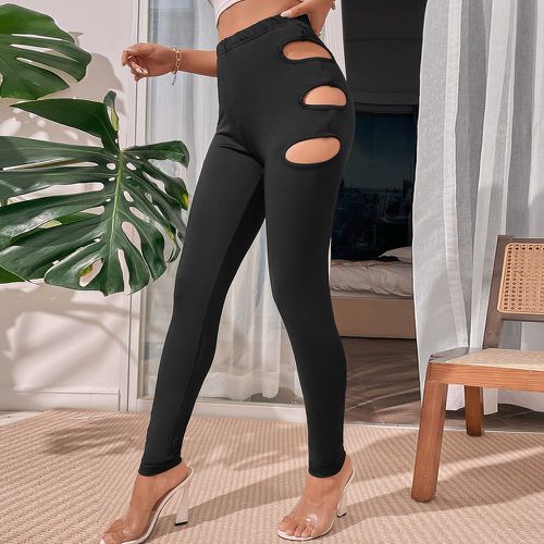 Legging unicolore ajouré - SHEIN - Modalova