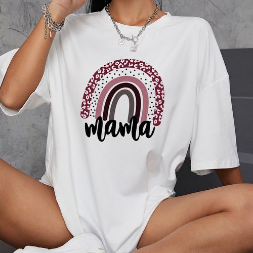 T-shirt oversize à lettres - SHEIN - Modalova