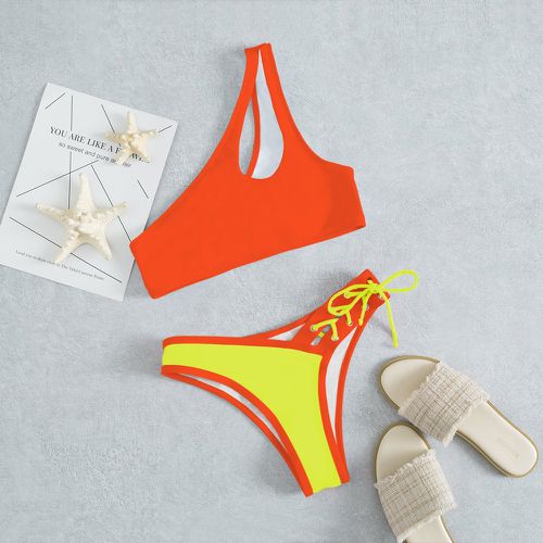 Bikini à blocs de couleurs asymétrique asymétrique - SHEIN - Modalova