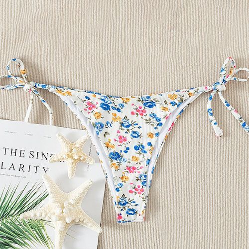 Bas de bikini à imprimé floral aléatoire à nœud - SHEIN - Modalova