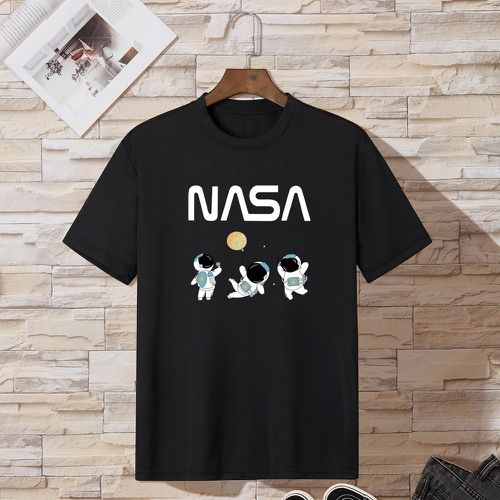 T-shirt astronaute et à lettres - SHEIN - Modalova