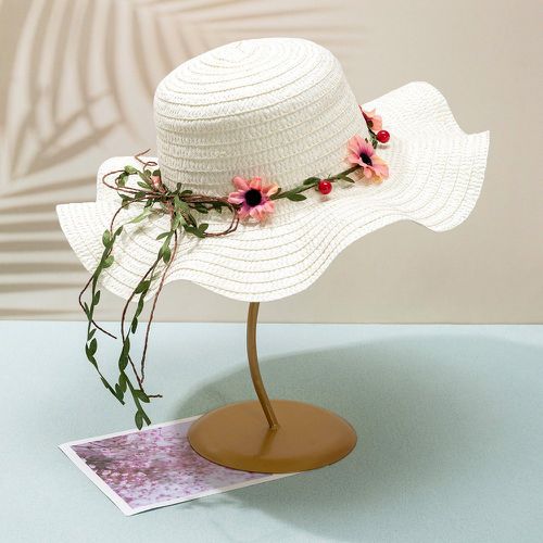 Chapeau de paille à fleur - SHEIN - Modalova
