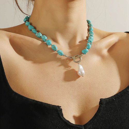 Collier à détail turquoise à fausse perle à boucle ot - SHEIN - Modalova
