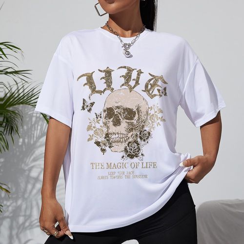 T-shirt tête de mort et à motif slogan - SHEIN - Modalova