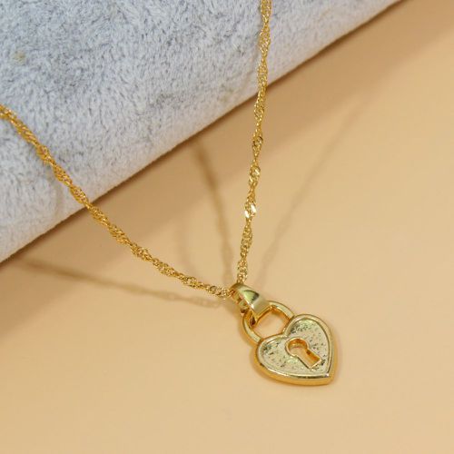Collier en forme de cœur à pendentif de serrure - SHEIN - Modalova