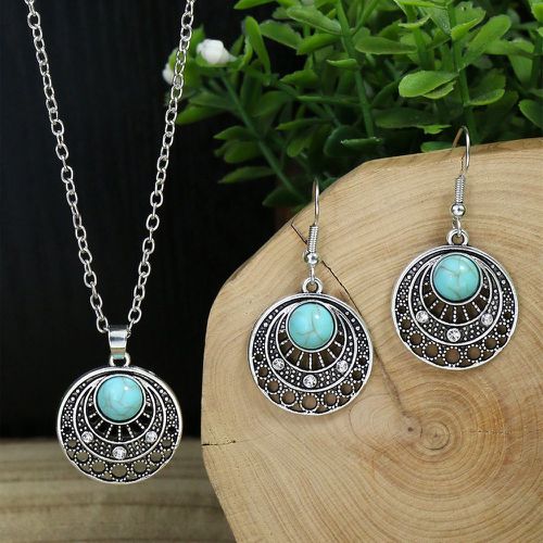 Pièces Set de bijoux à strass & à détail turquoise - SHEIN - Modalova