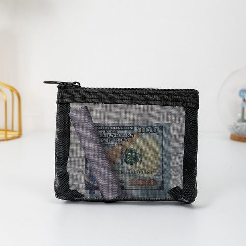 Porte-monnaie avec tulle à anneau O zippé design - SHEIN - Modalova