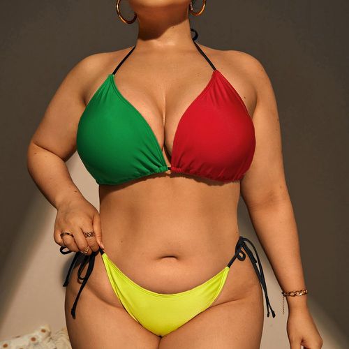 Bikini à blocs de couleurs à nœud - SHEIN - Modalova