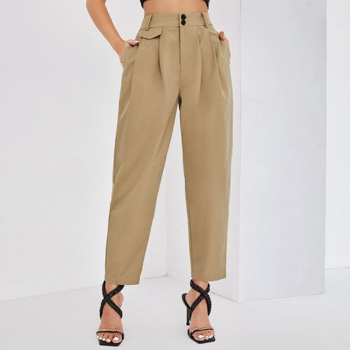 Pantalon trapèze taille haute à détail plié - SHEIN - Modalova