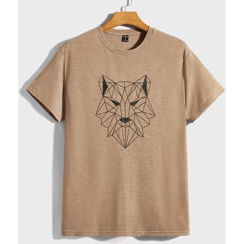 T-shirt géométrique à imprimé animal - SHEIN - Modalova