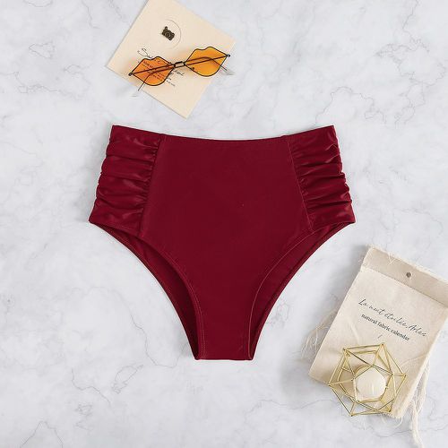 Bas de bikini unicolore à ruché - SHEIN - Modalova