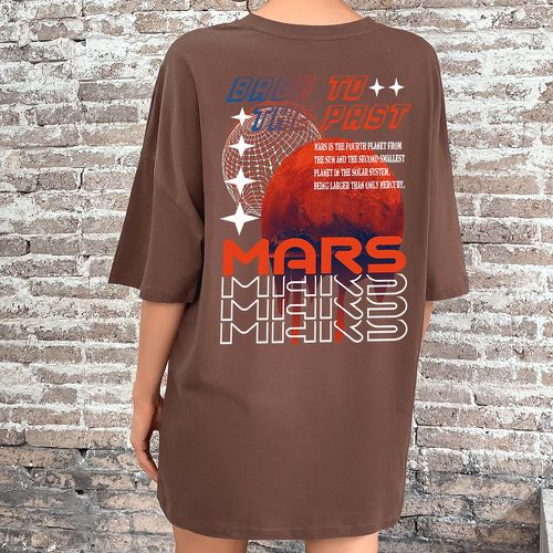 T-shirt Mars et graphique de slogan - SHEIN - Modalova