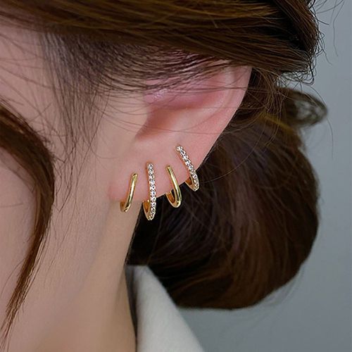 Clous d'oreilles avec zircone cubique - SHEIN - Modalova