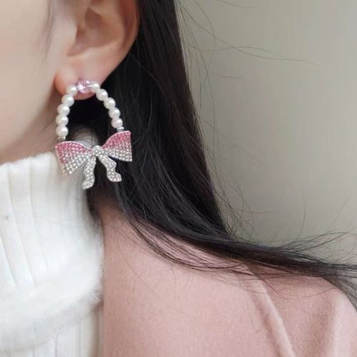 Pendants d'oreilles avec fausses perles à nœud - SHEIN - Modalova