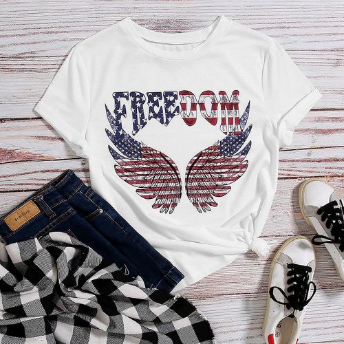 T-shirt américaine aile et lettre - SHEIN - Modalova