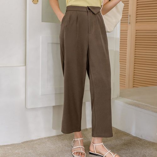 Pantalon droit à détail plié - SHEIN - Modalova