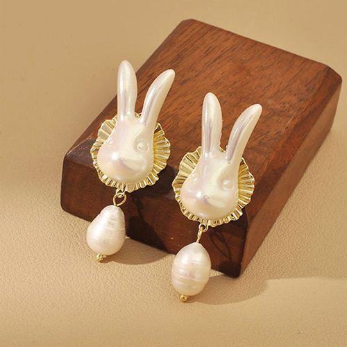 Boucles d'oreilles lapin tête & à fausse perle - SHEIN - Modalova