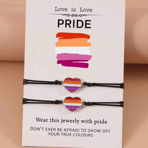 Pièces Bracelet LGBT à rayures à détail cœur - SHEIN - Modalova