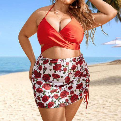 Pièces Bikini à imprimé floral ras-du-cou taille haute - SHEIN - Modalova