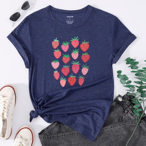 T-shirt à imprimé fraise - SHEIN - Modalova