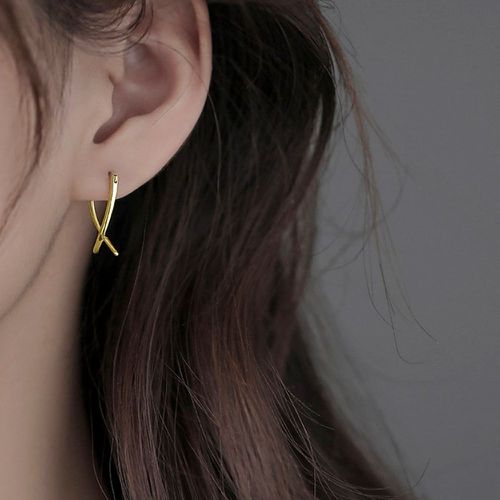 Boucles d'oreilles minimaliste métallique - SHEIN - Modalova