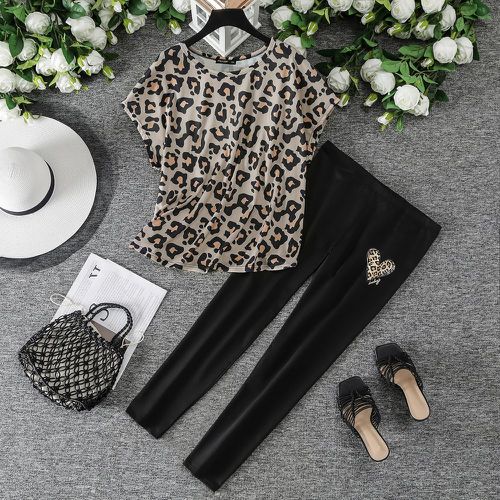 Leggings & T-shirt à léopard - SHEIN - Modalova