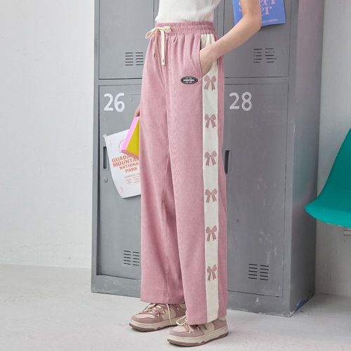 Pantalon de survêtement à imprimé nœud à cordon - SHEIN - Modalova