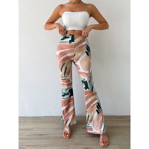 Pantalon évasé taille haute à imprimé - SHEIN - Modalova