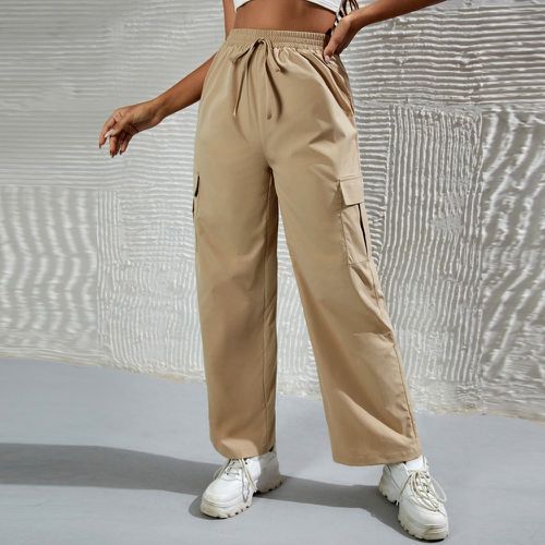 Pantalon cargo à nœud à poche à rabat - SHEIN - Modalova